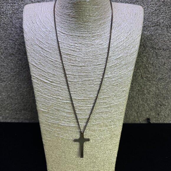 Vintage Cross Necklace patented no 3427691 slide clasp by Emmons - JW1479 - Picture 1 of 8